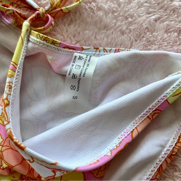 Shein Floral Triangle Tie halter Bikini Set - Picture 3 of 4